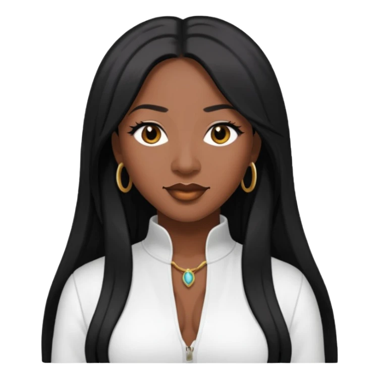 Taj from SWV with long dark skin, long black hair sticker
