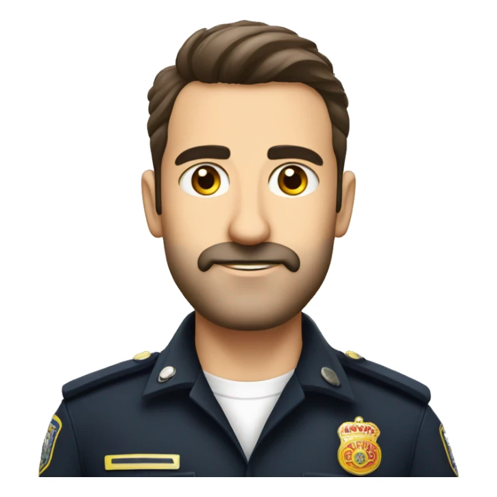 Policia de España, moreno con barba,ojos marrones sticker