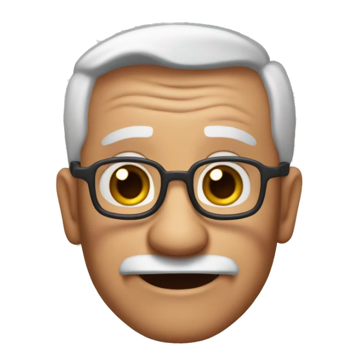 abuelo con ojos marrones al estilo disney pixar sticker