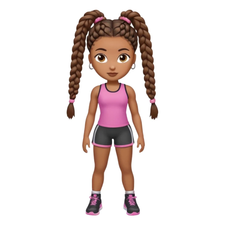 Black gym girl cute bratz doll sticker