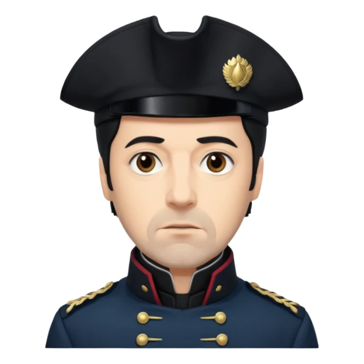Javert From Les Miserables with light skin, brown eyes, Black Hair, black outfit sticker
