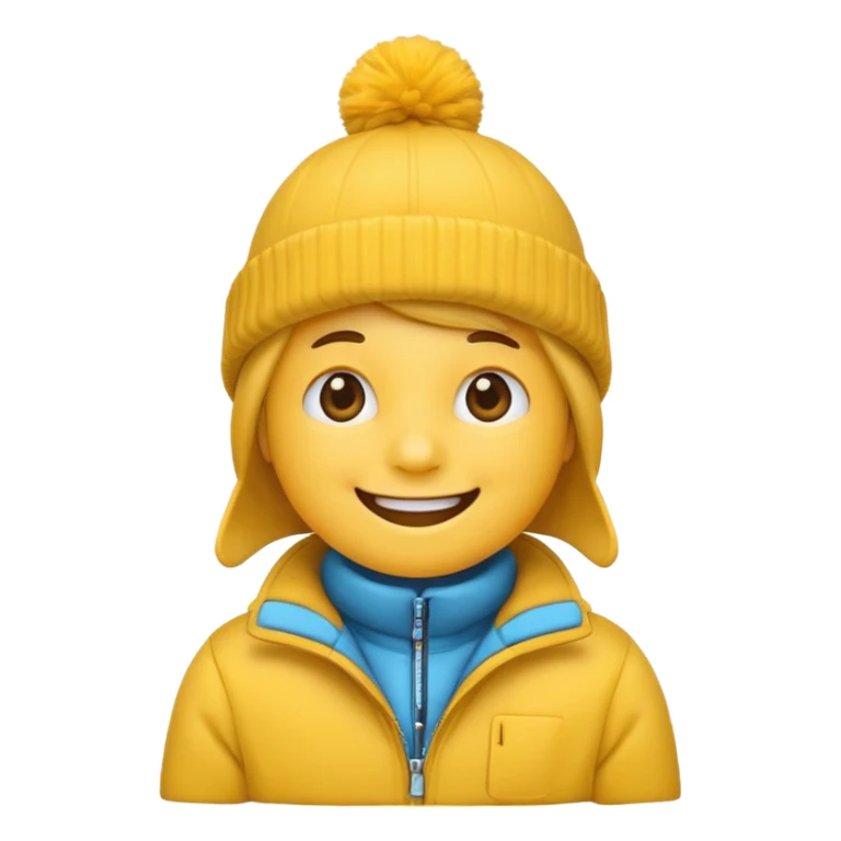 Generic Smile emoji in winter hat and jacket  sticker