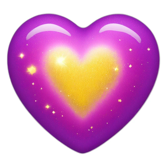 pink-and-purple-heart-with-yellow-sparkles sticker