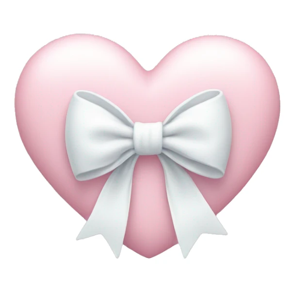 Pastel pink heart with white bow sticker