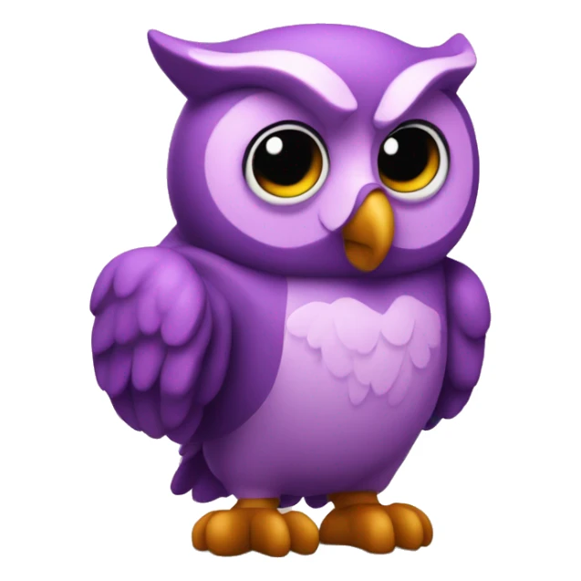 A purple owl with a thumb up. make this pink sticker