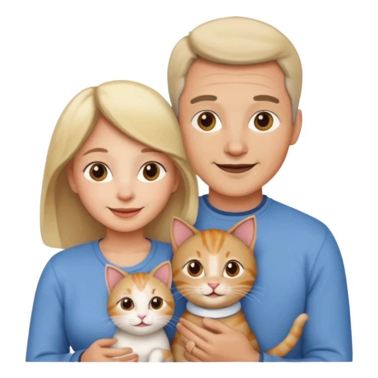 mama, papa niña y gata sticker