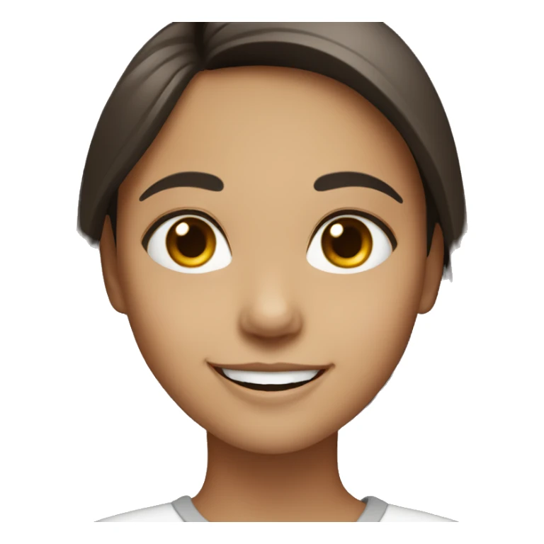 smiling girl with dark brown hair sticker