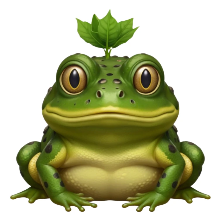 African Bullfrog with a worm on its head sticker