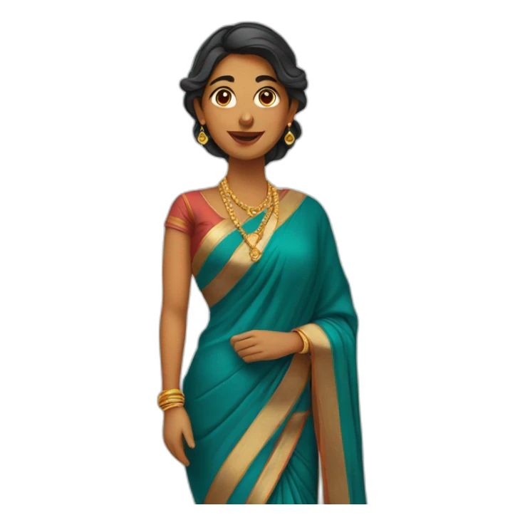 Woman wearing saree sticker