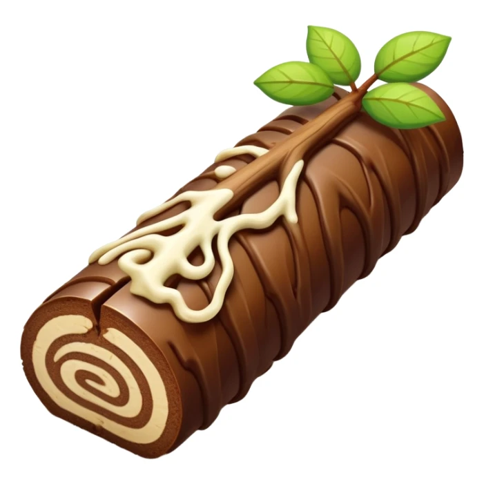 Oblong Tree-log-shaped-chocolate with marsipan swirled inside and with walnuts drizzled on top  sticker