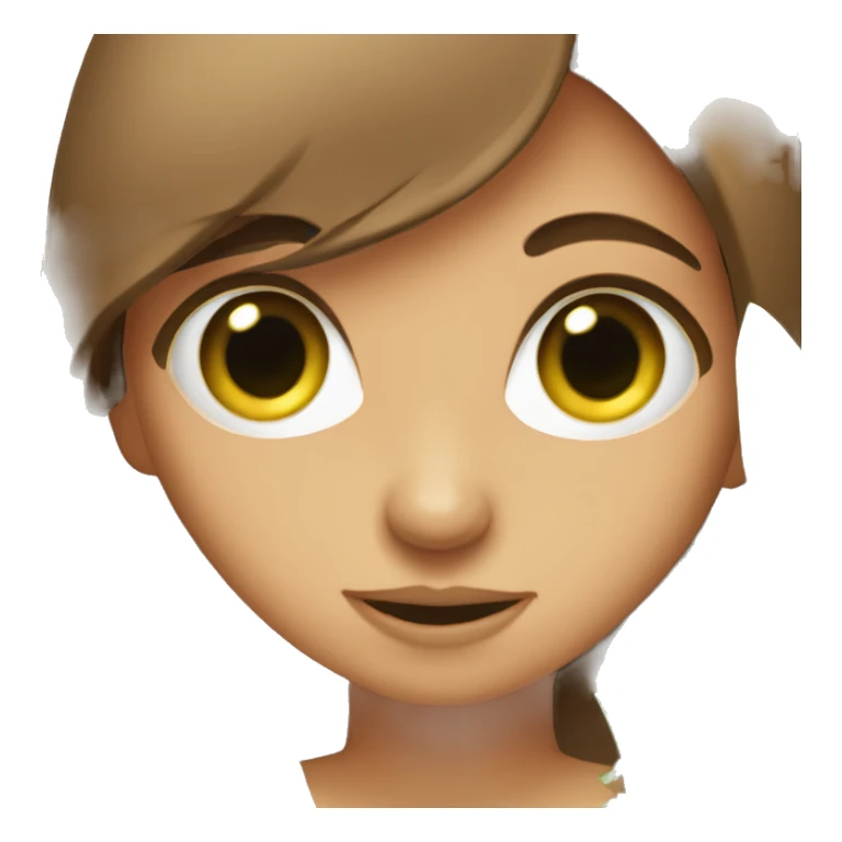 green eyed brown haired girl interested in plants sticker