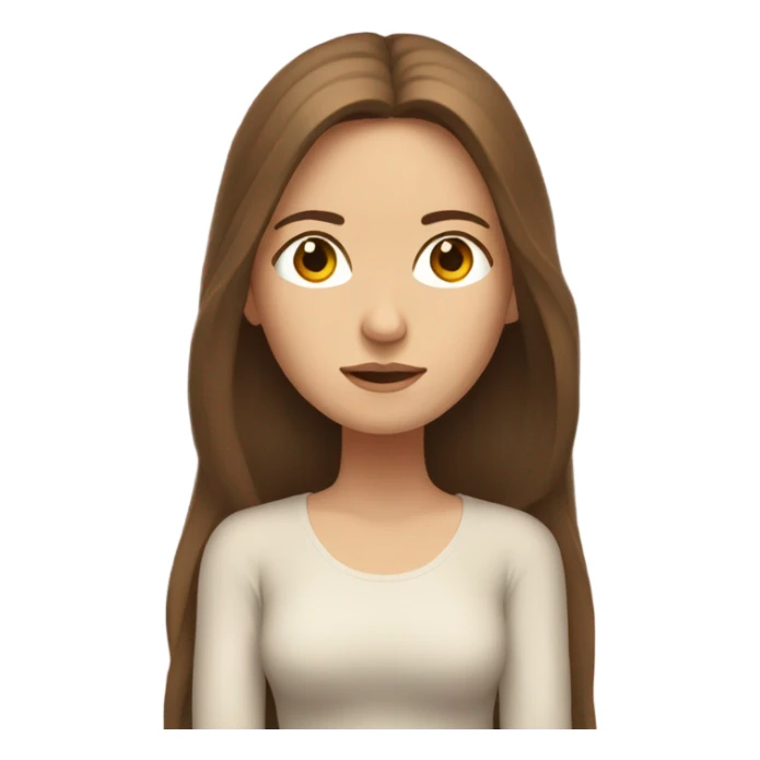 a white girl with long brown hair is meditating sticker