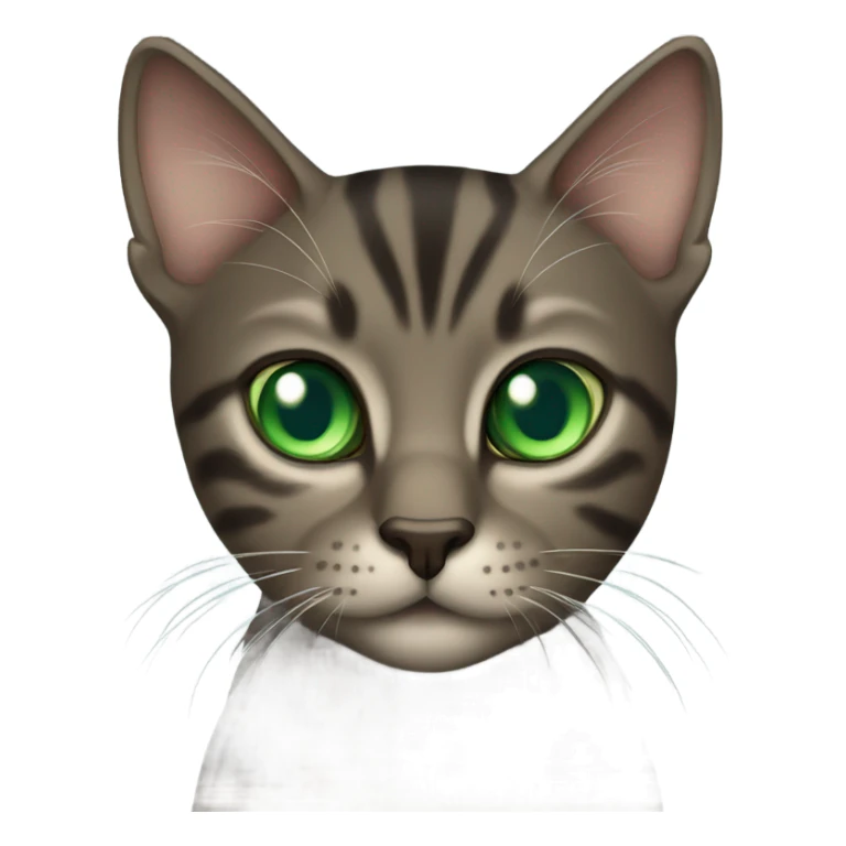 Dark tabby cat with green/blue eyes sticker