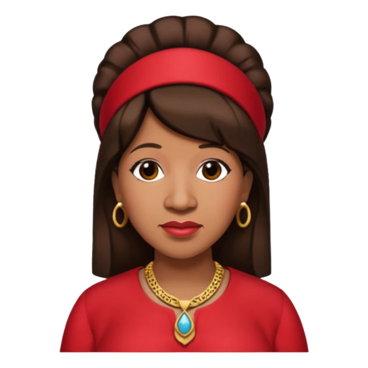 Aretha Franklin with dark brown hair, red outfit sticker