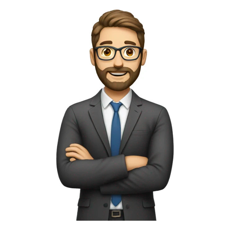 Male teacher with bun and a beard sticker