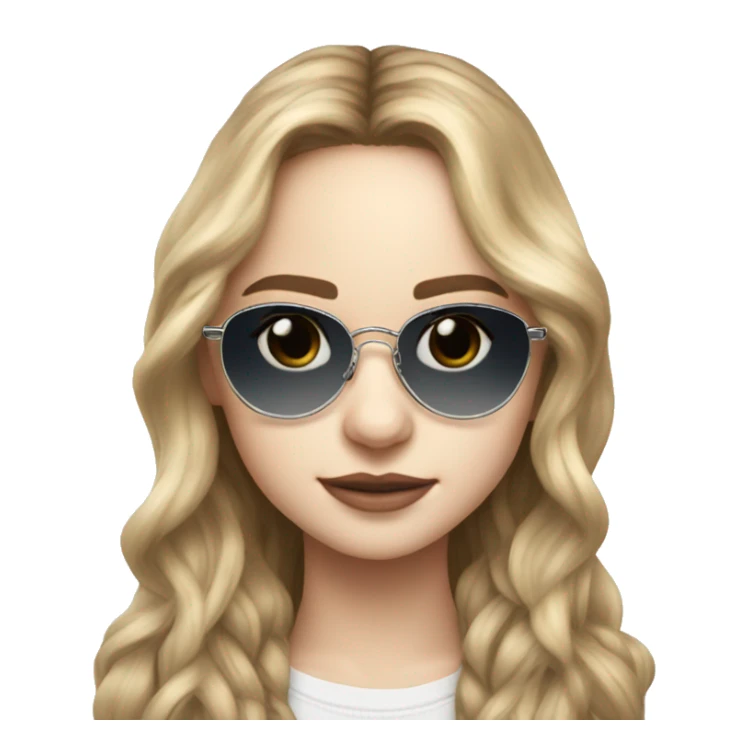Sabrina Carpenter with clear aviator-style glasses sticker