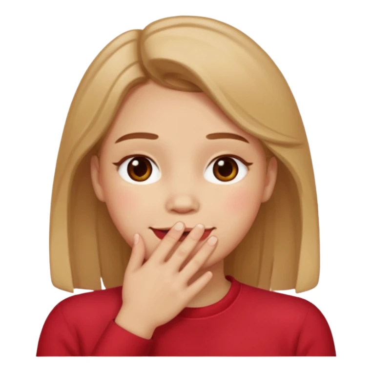 Hand over mouth with blushed cheeks more redness on cheek and smiling  sticker