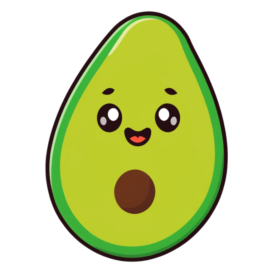 Un aguacate con labios grandes y ojos sticker