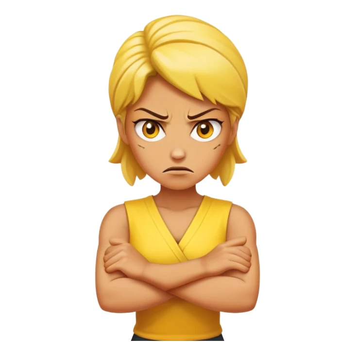 yellow woman crossed arms angry sticker
