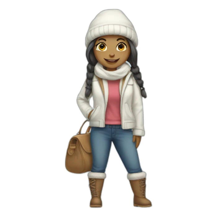 full body-snowman-girl sticker