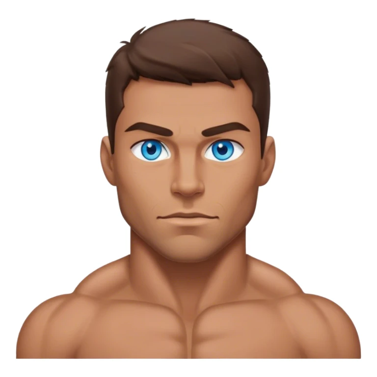 Muscular man with blue eyes brown hair sticker