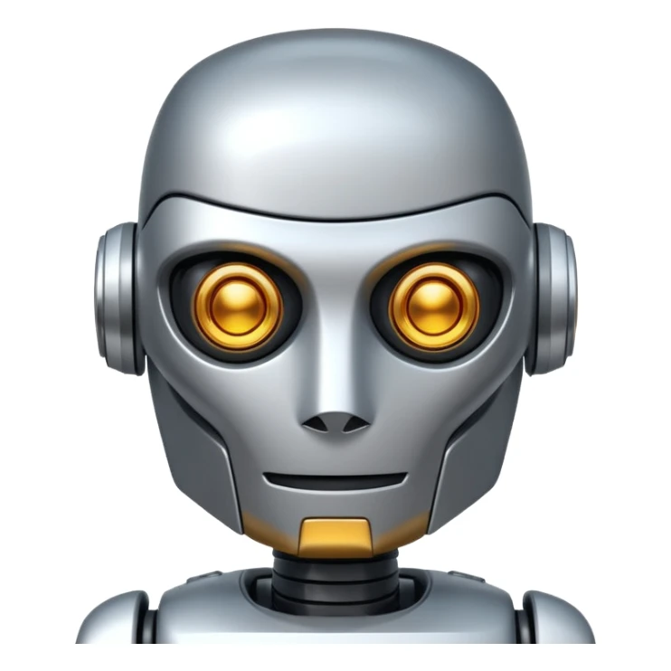 cool and modern robot to represent an AI agent, se possibile qualità più elevata e con sfondo bianco sticker