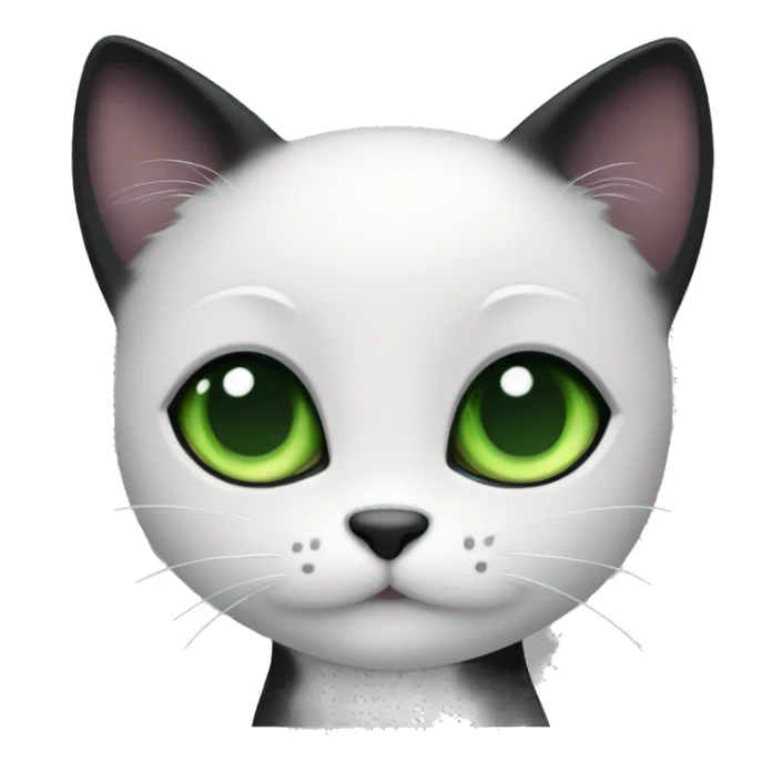 cutesy little black cat with green eyes sticker