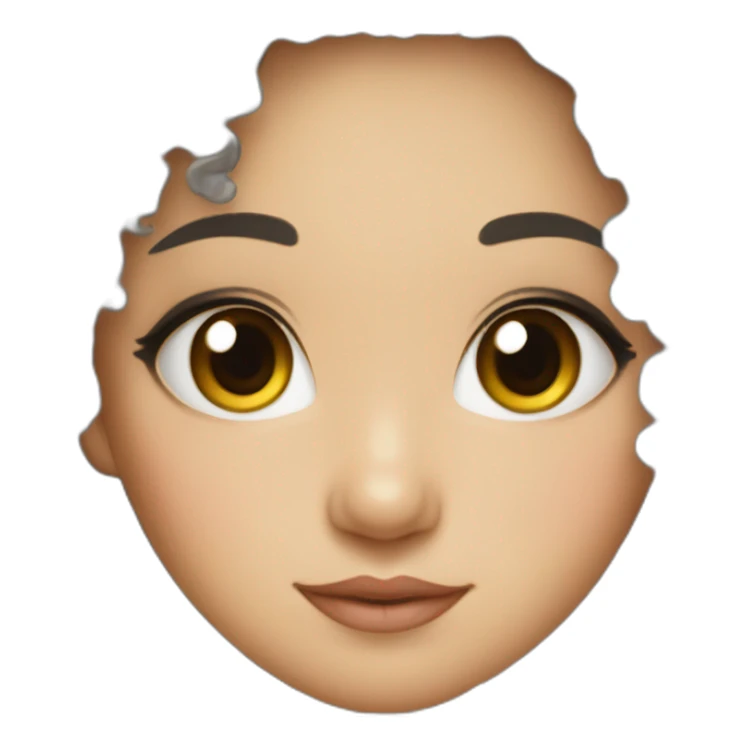 PrettyAsian girl eye lashes and curly hair sticker