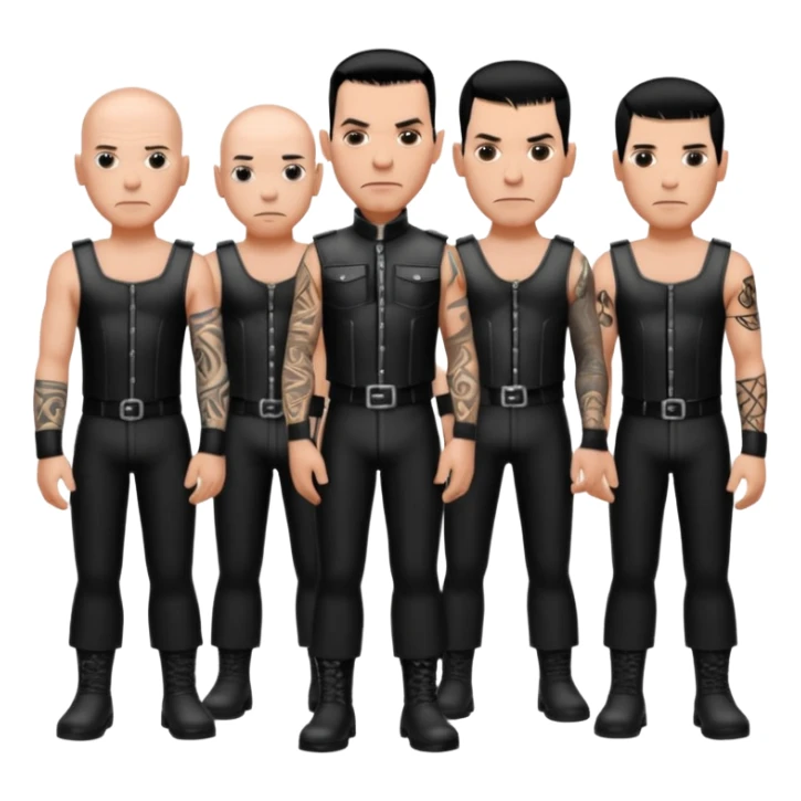 Whole rammstein band standing as a group sticker