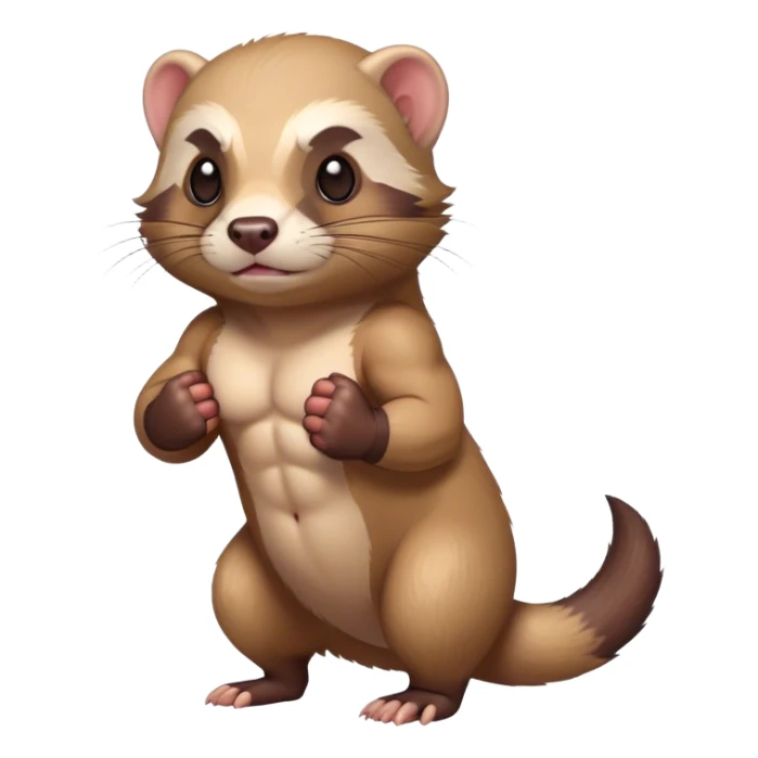 Ferret with a gym body sticker
