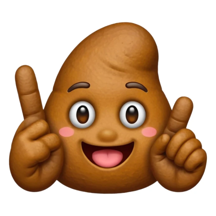 poop emoji with middle fingers sticker