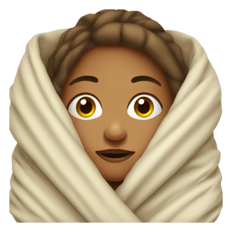 Woman wrapped around in a blanket sticker