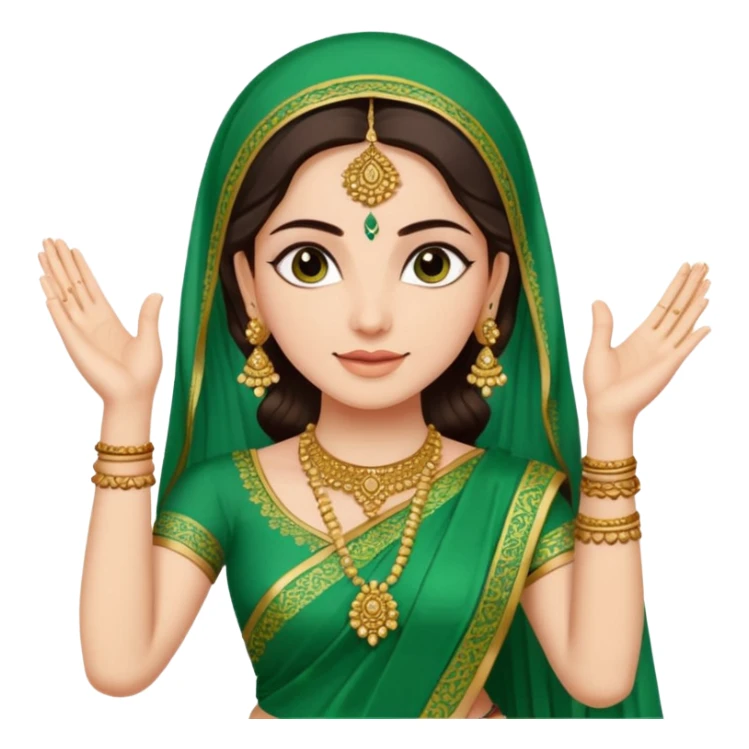 bride in mehendi Ceremony in green saree sticker