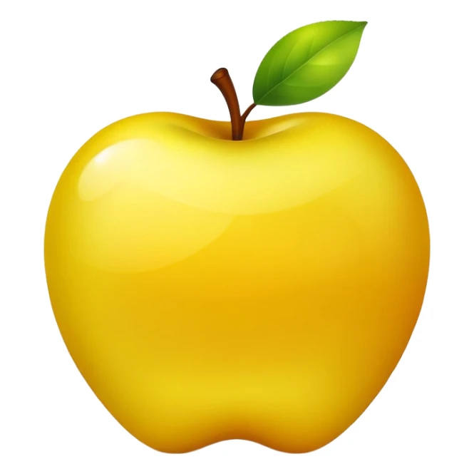 100% apple emoji style in glowing yellow sticker