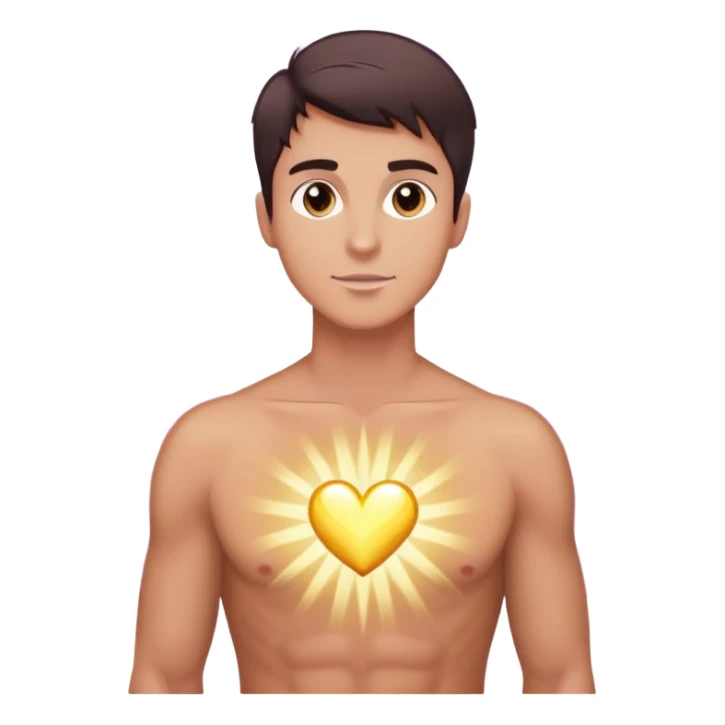 White brunette man standing with rays of light Purple Hearts sticker