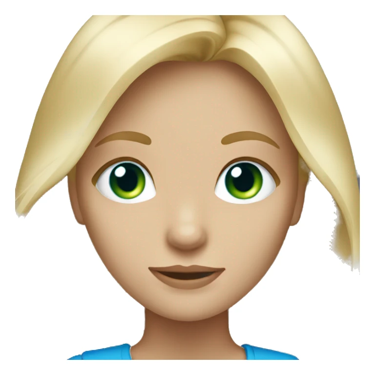 Blonde Long hair girl green and blue eyes sticker