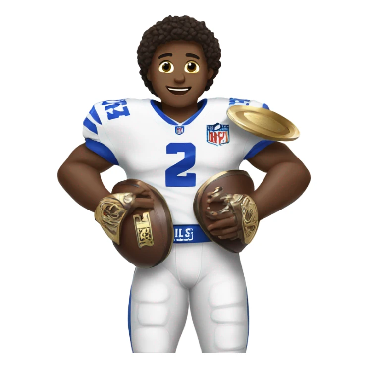 Josh Allen with championship belt sticker