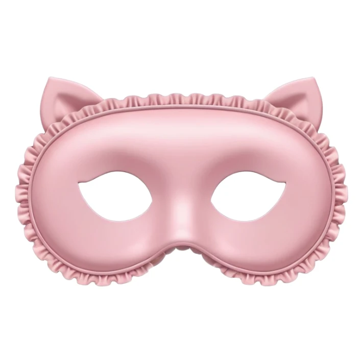 Powder pink sleep mask, satin, frilly, no eyes sticker