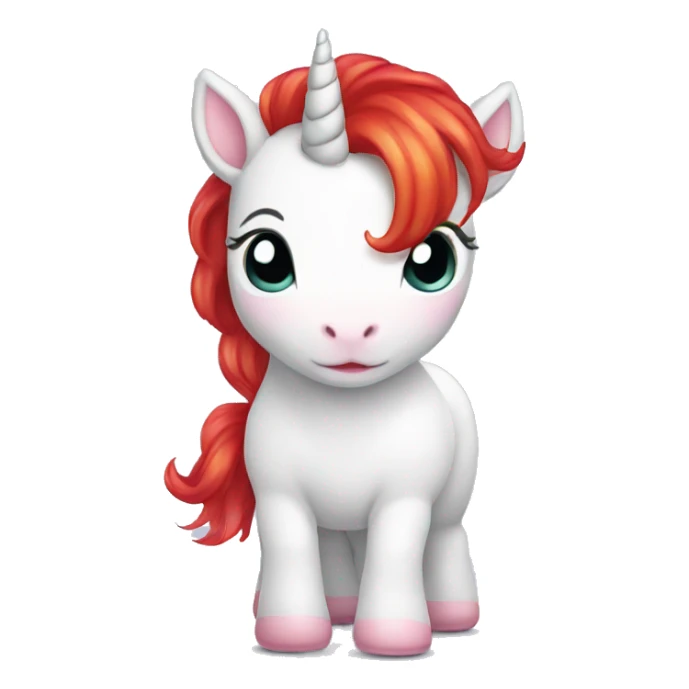 Baby unicorn with red hair sticker