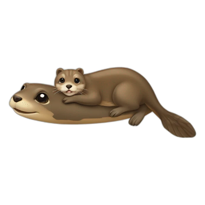Loutre sur tortue sur chien et sur chat sticker