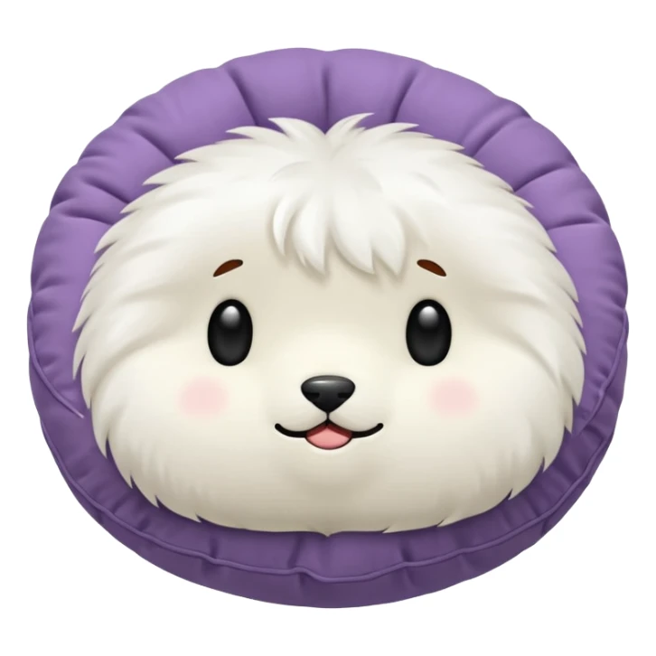 white round pillow made out of fur sticker