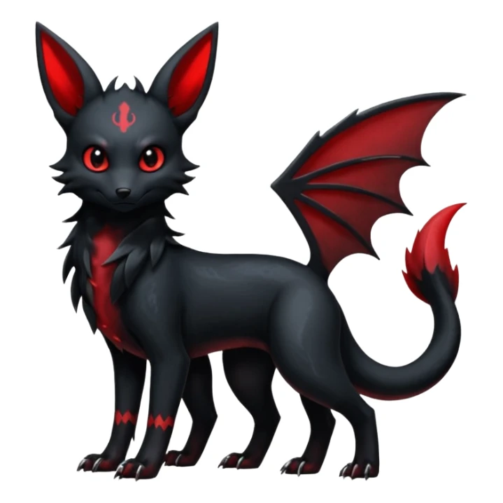  Shiny edgy dark gloomy red gothic cool badass emo-Litten-Umbreon-Salandit-Jolteon-fusion sticker