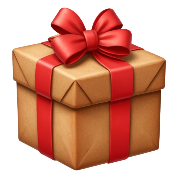 christmas gift with cinnamon sugar color and red bow sticker