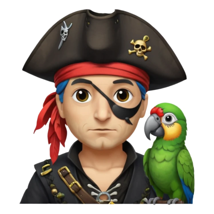 pirate and parrot sticker