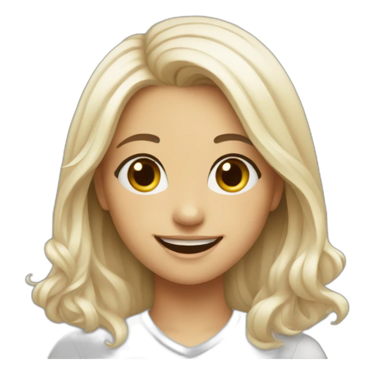 Smiling girl with heart shaped eyes  sticker