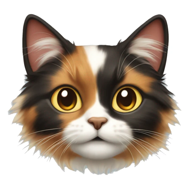 calico cat with long fur sticker