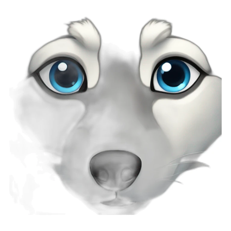 Female grey wolf blue eyes sticker