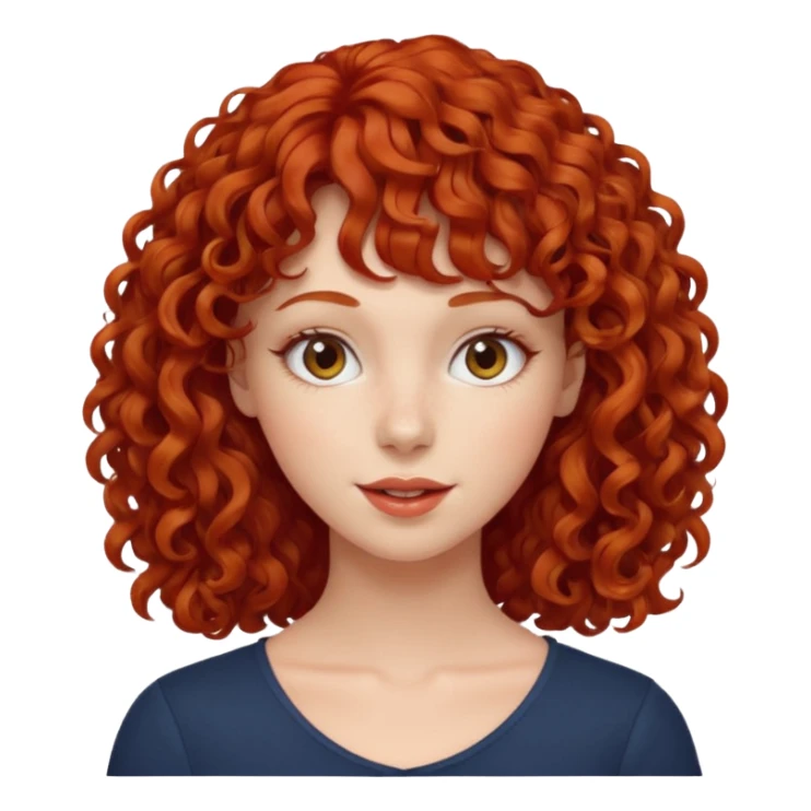 Mulher ruiva cabelo cacheado com franja rebelde  sticker