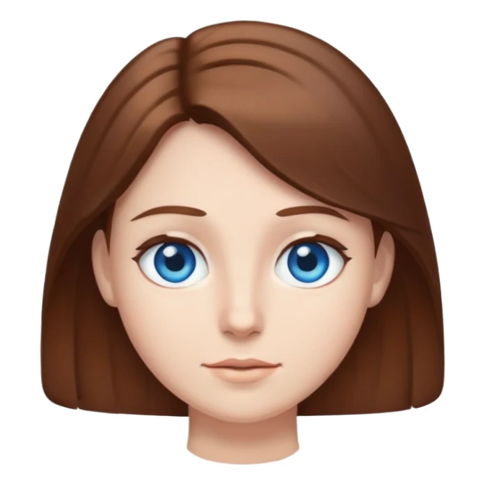 Brown hair person with blue eyes sticker