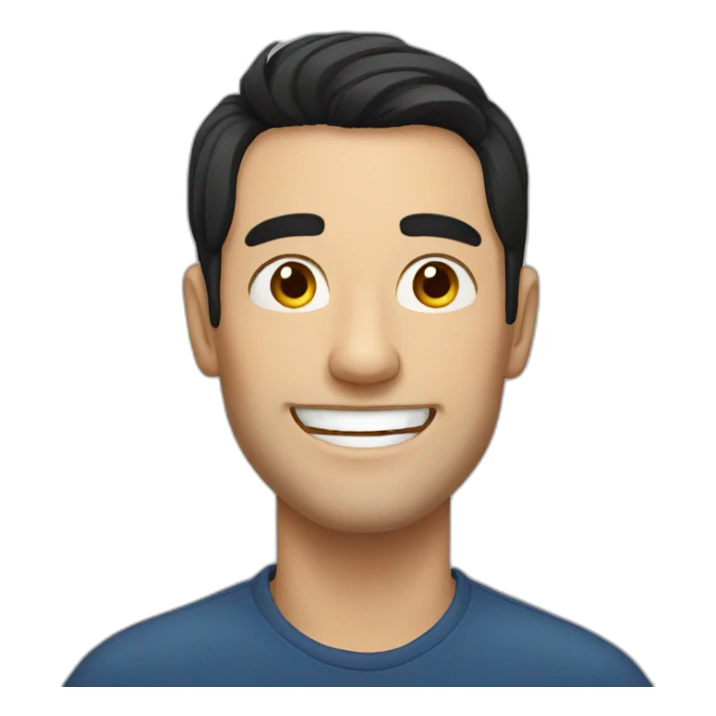 smiling Russian man with black hair sticker